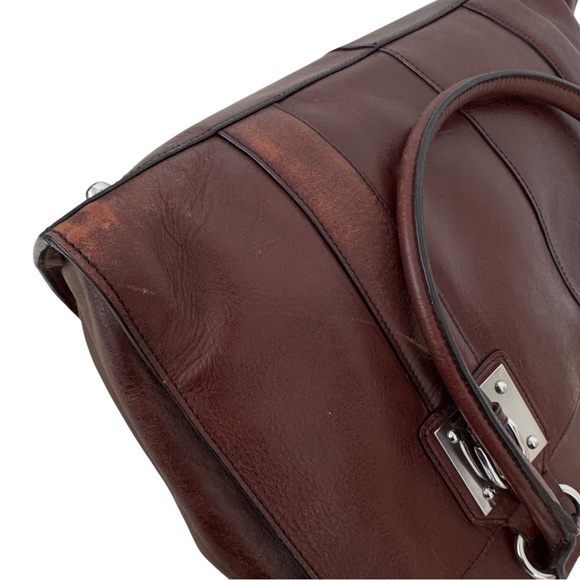 Wilsons Leather Computer Bag Attache 100% Genuine Leather Oxblood Red/Brown - Picture 9 of 13